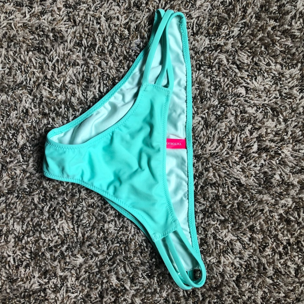 teal triple strap bikini bottom